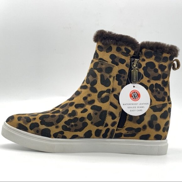 Blondo Glade Leopard Suede Faux Fur Lined Sneaker - Picture 10 of 14